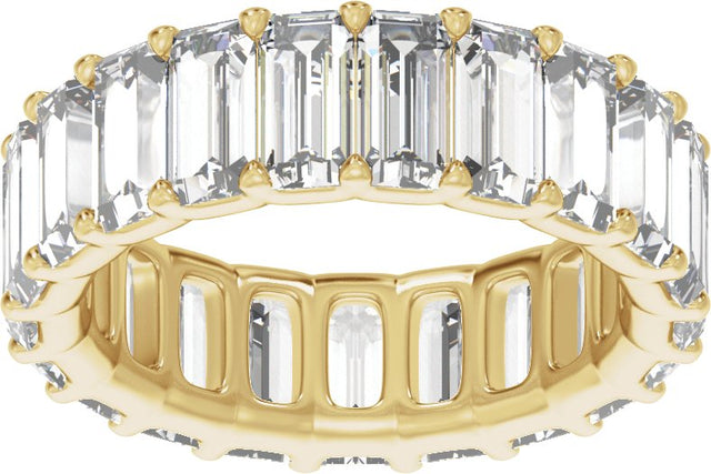 14K Gold Straight Baguette Lab-Grown Diamond Low Profile Eternity Band - 5x2.5mm Stones - Yellow Gold - view 3