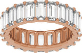 14K Gold Straight Baguette Lab-Grown Diamond Low Profile Eternity Band - 5x2.5mm Stones - Rose Gold - view 3