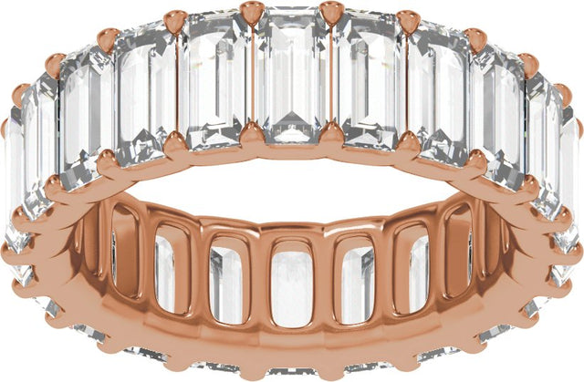 14K Gold Straight Baguette Lab-Grown Diamond Low Profile Eternity Band - 5x2.5mm Stones - Rose Gold - view 3