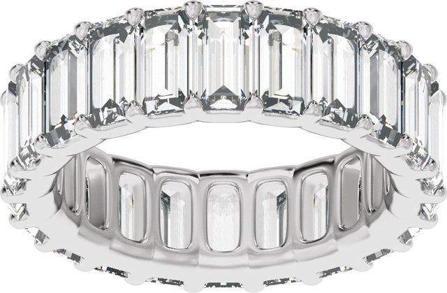 Platinum Straight Baguette Lab-Grown Diamond Low Profile Eternity Band - 5x2.5mm Stones - view 3
