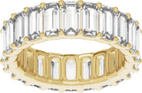 14K Gold Straight Baguette Lab-Grown Diamond Low Profile Eternity Band - 5x2.5mm Stones - Yellow Gold - view 3