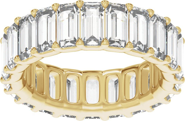 14K Gold Straight Baguette Lab-Grown Diamond Low Profile Eternity Band - 5x2.5mm Stones - Yellow Gold - view 3