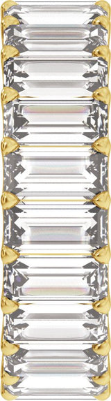 14K Gold Straight Baguette Lab-Grown Diamond Low Profile Eternity Band - 5x2.5mm Stones - Yellow Gold - view 4