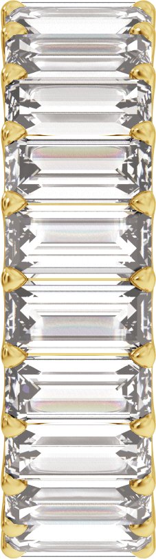 14K Gold Straight Baguette Lab-Grown Diamond Low Profile Eternity Band - 5x2.5mm Stones - Yellow Gold - view 4