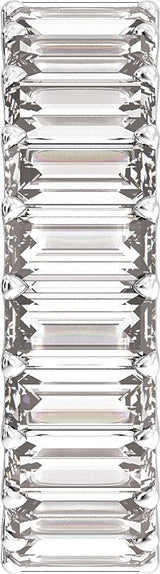 14K Gold Straight Baguette Lab-Grown Diamond Low Profile Eternity Band - 5x2.5mm Stones - White Gold - view 4
