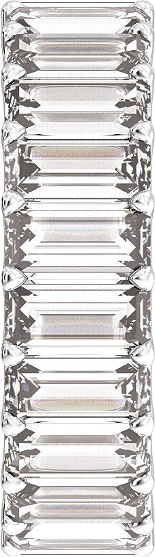 Platinum Straight Baguette Lab-Grown Diamond Low Profile Eternity Band - 5x2.5mm Stones - view 4