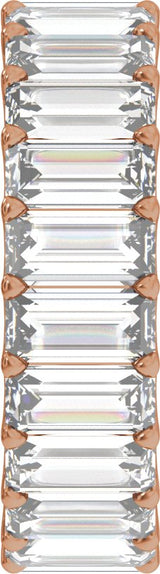14K Gold Straight Baguette Lab-Grown Diamond Low Profile Eternity Band - 5x2.5mm Stones - Rose Gold - view 4