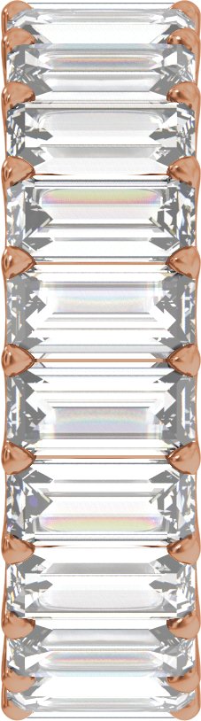 14K Gold Straight Baguette Lab-Grown Diamond Low Profile Eternity Band - 5x2.5mm Stones - Rose Gold - view 4