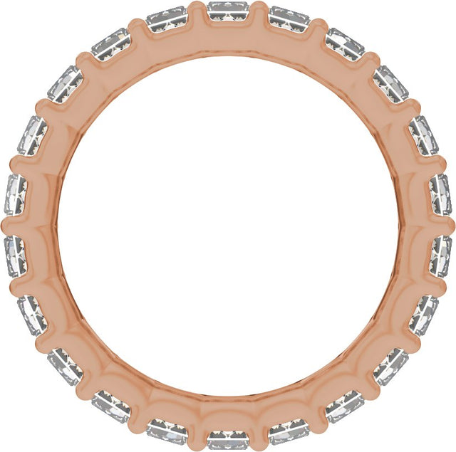 14K Gold Straight Baguette Lab-Grown Diamond Low Profile Eternity Band - 5x2.5mm Stones - Rose Gold - view 2