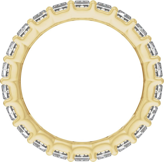 14K Gold Straight Baguette Lab-Grown Diamond Low Profile Eternity Band - 5x2.5mm Stones - Yellow Gold - view 2