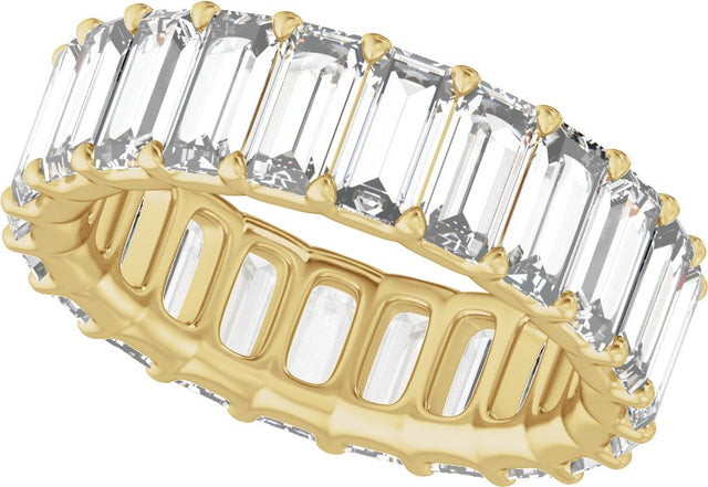 14K Gold Straight Baguette Lab-Grown Diamond Low Profile Eternity Band - 5x2.5mm Stones - Yellow Gold - view 5