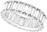 Platinum Straight Baguette Lab-Grown Diamond Low Profile Eternity Band - 5x2.5mm Stones - view 5