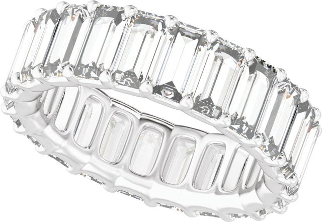 Platinum Straight Baguette Lab-Grown Diamond Low Profile Eternity Band - 5x2.5mm Stones - view 5