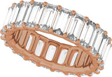 14K Gold Straight Baguette Lab-Grown Diamond Low Profile Eternity Band - 5x2.5mm Stones - Rose Gold - view 5