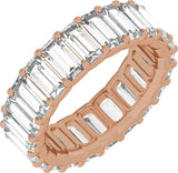 14K Gold Straight Baguette Lab-Grown Diamond Low Profile Eternity Band - 5x2.5mm Stones - Rose Gold