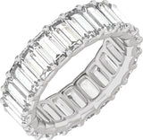 Platinum Straight Baguette Lab-Grown Diamond Low Profile Eternity Band - 5x2.5mm Stones