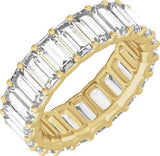 14K Gold Straight Baguette Lab-Grown Diamond Low Profile Eternity Band - 5x2.5mm Stones - Yellow Gold
