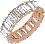 14K Gold Straight Baguette Lab-Grown Diamond Low Profile Eternity Band - 5x2.5mm Stones - Rose Gold