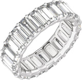 Platinum Straight Baguette Lab-Grown Diamond Low Profile Eternity Band - 5x2.5mm Stones