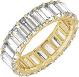 14K Gold Straight Baguette Lab-Grown Diamond Low Profile Eternity Band - 5x2.5mm Stones - Yellow Gold