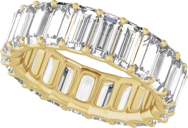 14K Gold Straight Baguette Lab-Grown Diamond Low Profile Eternity Band - 5x2.5mm Stones - Yellow Gold - view 5