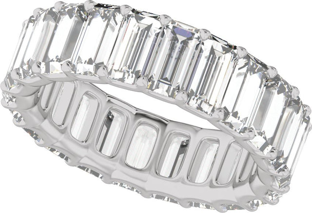 Platinum Straight Baguette Lab-Grown Diamond Low Profile Eternity Band - 5x2.5mm Stones - view 5