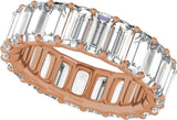 14K Gold Straight Baguette Lab-Grown Diamond Low Profile Eternity Band - 5x2.5mm Stones - Rose Gold - view 5