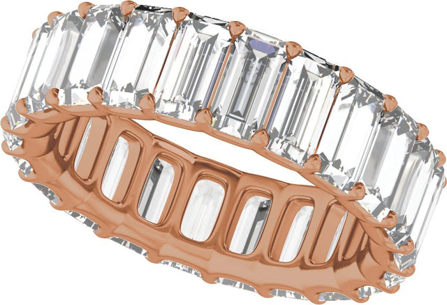 14K Gold Straight Baguette Lab-Grown Diamond Low Profile Eternity Band - 5x2.5mm Stones - Rose Gold - view 5