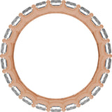 14K Gold Straight Baguette Lab-Grown Diamond Low Profile Eternity Band - 5x2.5mm Stones - Rose Gold - view 2