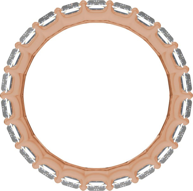 14K Gold Straight Baguette Lab-Grown Diamond Low Profile Eternity Band - 5x2.5mm Stones - Rose Gold - view 2