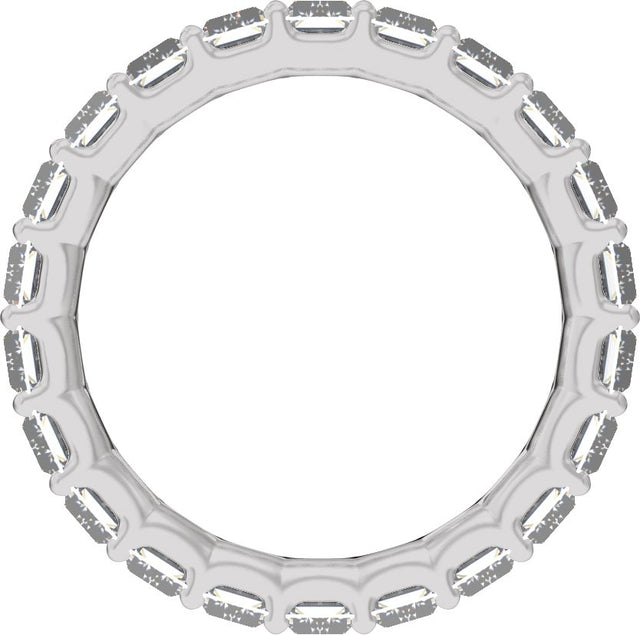 Platinum Straight Baguette Lab-Grown Diamond Low Profile Eternity Band - 5x2.5mm Stones - view 2