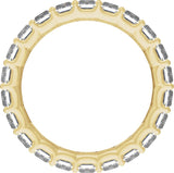 14K Gold Straight Baguette Lab-Grown Diamond Low Profile Eternity Band - 5x2.5mm Stones - Yellow Gold - view 2