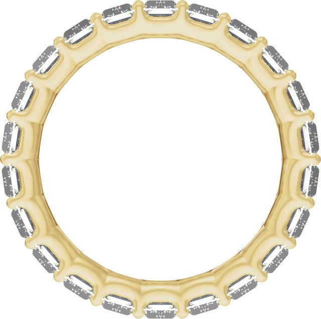 14K Gold Straight Baguette Lab-Grown Diamond Low Profile Eternity Band - 5x2.5mm Stones - Yellow Gold - view 2