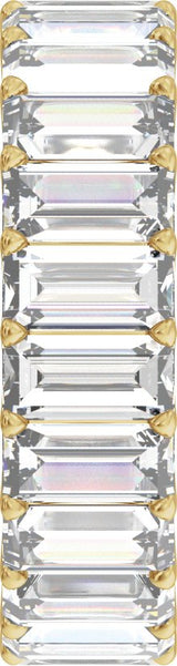 14K Gold Straight Baguette Lab-Grown Diamond Low Profile Eternity Band - 5x2.5mm Stones - Yellow Gold - view 4