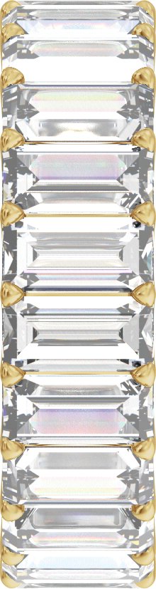 14K Gold Straight Baguette Lab-Grown Diamond Low Profile Eternity Band - 5x2.5mm Stones - Yellow Gold - view 4
