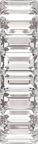 Platinum Straight Baguette Lab-Grown Diamond Low Profile Eternity Band - 5x2.5mm Stones - view 4