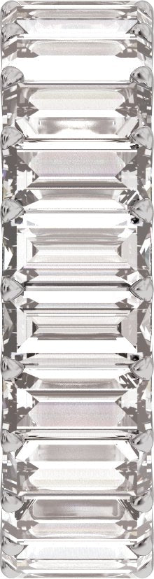 Platinum Straight Baguette Lab-Grown Diamond Low Profile Eternity Band - 5x2.5mm Stones - view 4