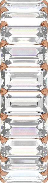 14K Gold Straight Baguette Lab-Grown Diamond Low Profile Eternity Band - 5x2.5mm Stones - Rose Gold - view 4