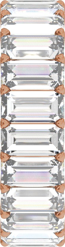14K Gold Straight Baguette Lab-Grown Diamond Low Profile Eternity Band - 5x2.5mm Stones - Rose Gold - view 4
