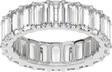 Platinum Straight Baguette Lab-Grown Diamond Low Profile Eternity Band - 5x2.5mm Stones - view 3
