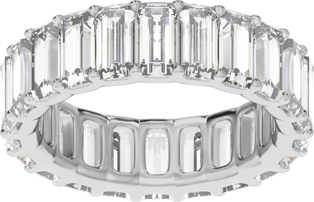 Platinum Straight Baguette Lab-Grown Diamond Low Profile Eternity Band - 5x2.5mm Stones - view 3