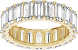 14K Gold Straight Baguette Lab-Grown Diamond Low Profile Eternity Band - 5x2.5mm Stones - Yellow Gold - view 3