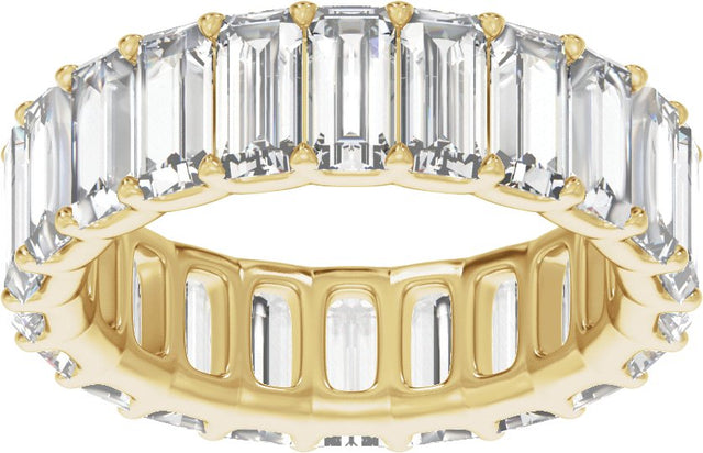 14K Gold Straight Baguette Lab-Grown Diamond Low Profile Eternity Band - 5x2.5mm Stones - Yellow Gold - view 3