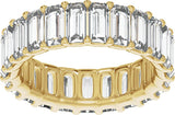 14K Gold Straight Baguette Lab-Grown Diamond Low Profile Eternity Band - 5x2.5mm Stones - Yellow Gold - view 3