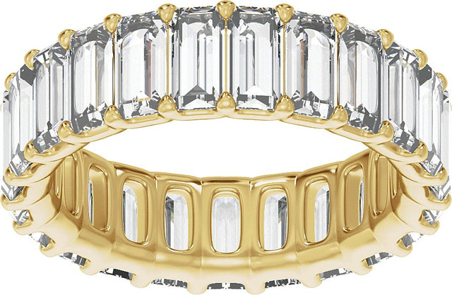 14K Gold Straight Baguette Lab-Grown Diamond Low Profile Eternity Band - 5x2.5mm Stones - Yellow Gold - view 3
