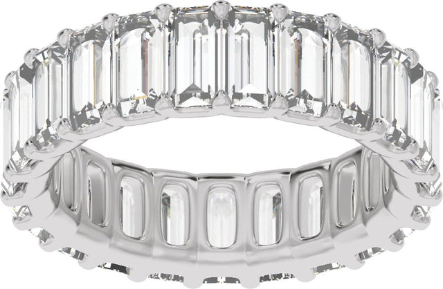 Platinum Straight Baguette Lab-Grown Diamond Low Profile Eternity Band - 5x2.5mm Stones - view 3