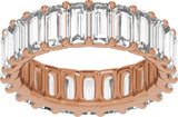 14K Gold Straight Baguette Lab-Grown Diamond Low Profile Eternity Band - 5x2.5mm Stones - Rose Gold - view 3