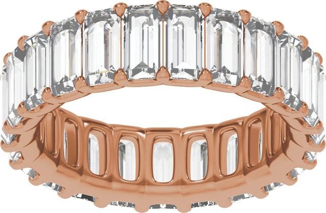 14K Gold Straight Baguette Lab-Grown Diamond Low Profile Eternity Band - 5x2.5mm Stones - Rose Gold - view 3