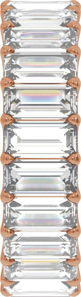 14K Gold Straight Baguette Lab-Grown Diamond Low Profile Eternity Band - 5x2.5mm Stones - Rose Gold - view 4