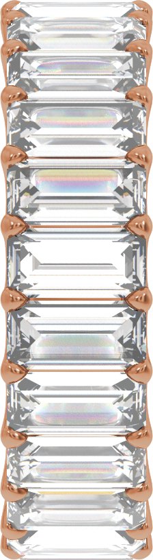 14K Gold Straight Baguette Lab-Grown Diamond Low Profile Eternity Band - 5x2.5mm Stones - Rose Gold - view 4